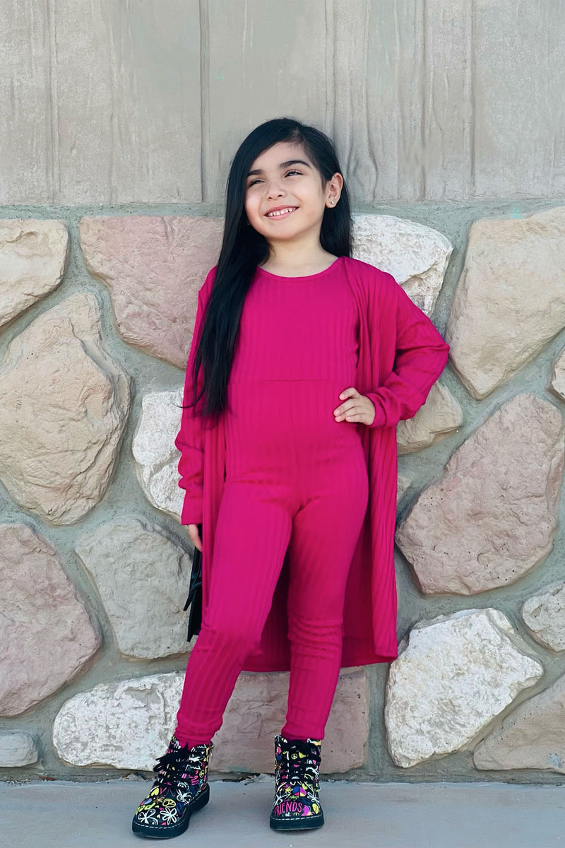 Mini Reyna Ribbed Jumpsuit Set - Fuchsia | Fashion Nova, Kids Sets ...