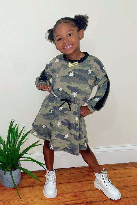 Mini Star Cadet Camo Dress Camouflage Fashion Nova Kids
