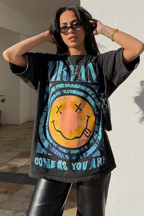 Nirvana smiley face clearance shirt