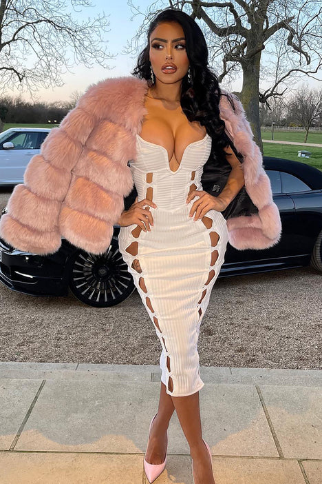 Fashion nova fur dress hotsell