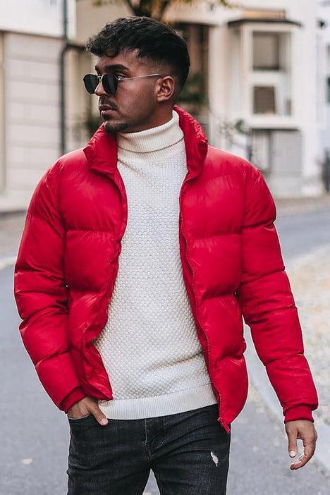 Vito Denim Jacket - Red, Fashion Nova, Mens Jackets