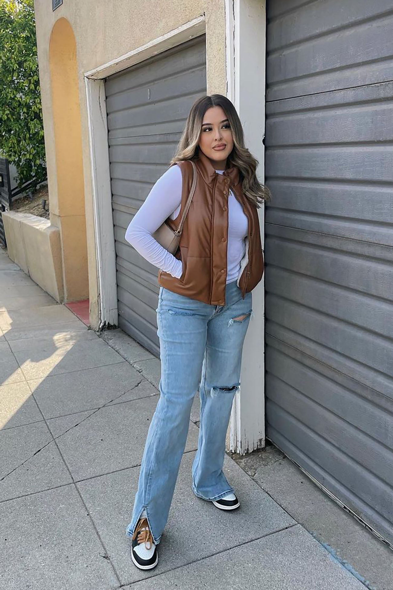 Leather discount vest outfit