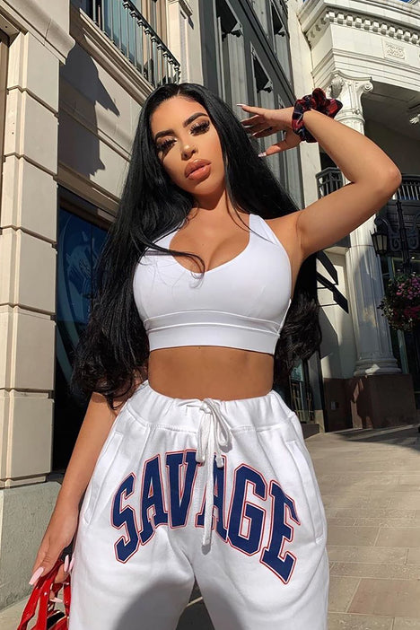 Sav Sweatpants White Fashion Nova Pants Fashion Nova