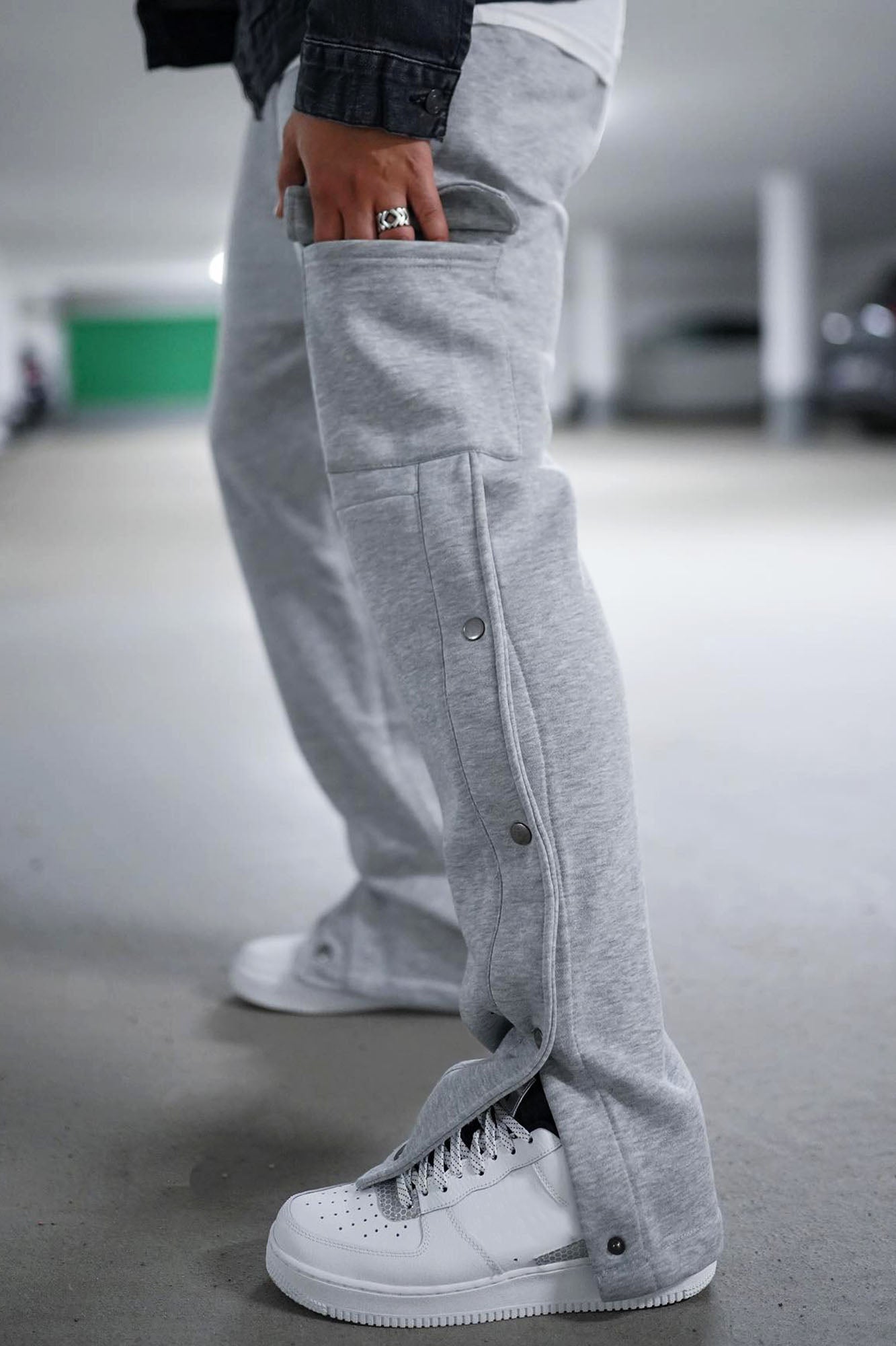 Side Snap Button Cargo Pants Grey Fashion Nova Mens Pants