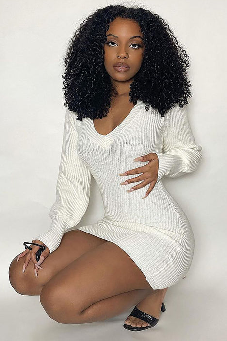 Steph Sweater Mini Dress Ivory