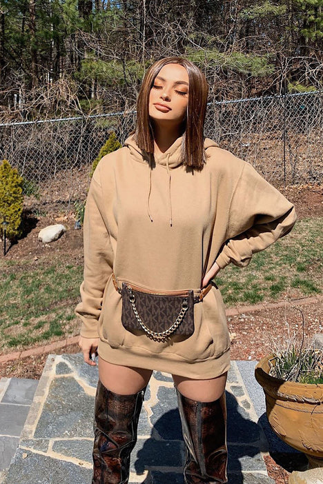 Stole Your Boyfriend s Oversized Hoodie Nude Fashion Nova