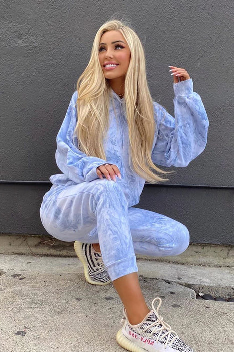 Stole Your Boyfriend s Marble Oversized Hoodie Blue Marble