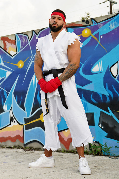 Plus Size Street Fighter Ryu Costume for Men 2X White :  Clothing, Shoes & Jewelry