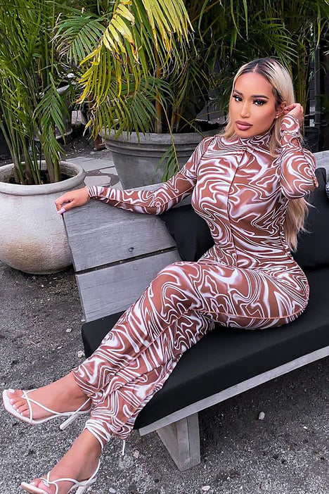 Swirl My Way Mesh Maxi Dress - Brown/combo | Fashion Nova, Dresses |  Fashion Nova