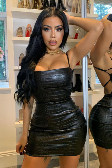 Hit List Leather Dress - Black, Fashion Nova, Dresses