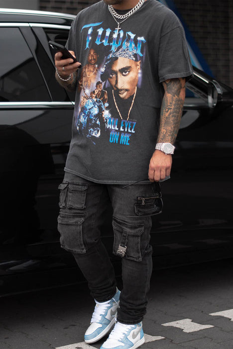 Tupac Old School Short Sleeve Tee Black Fashion Nova Mens