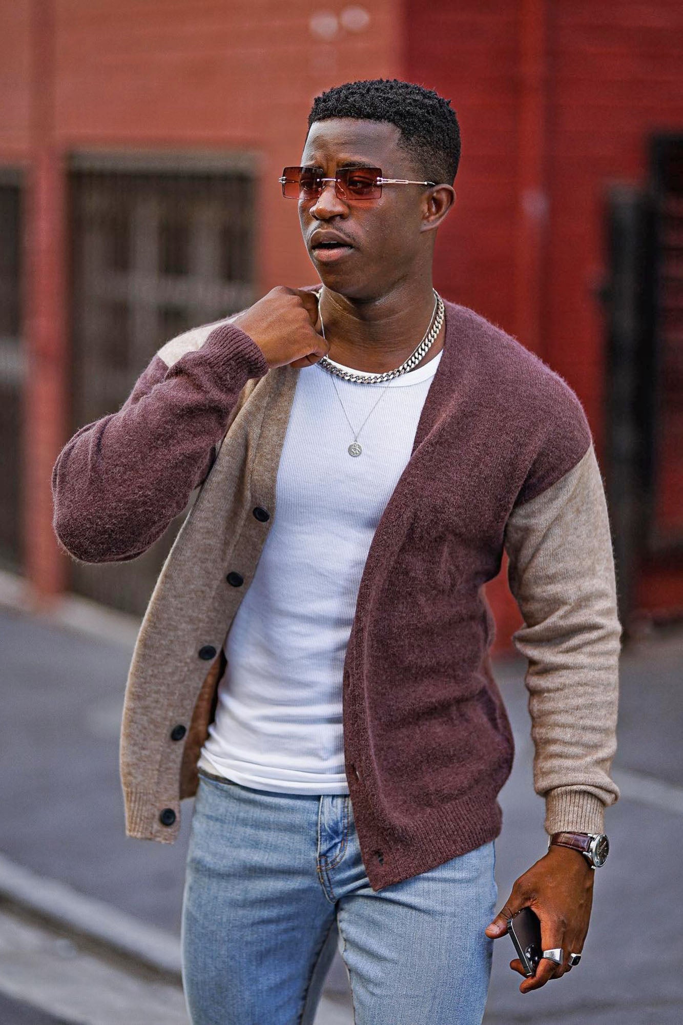 Cardigan hotsell two tone