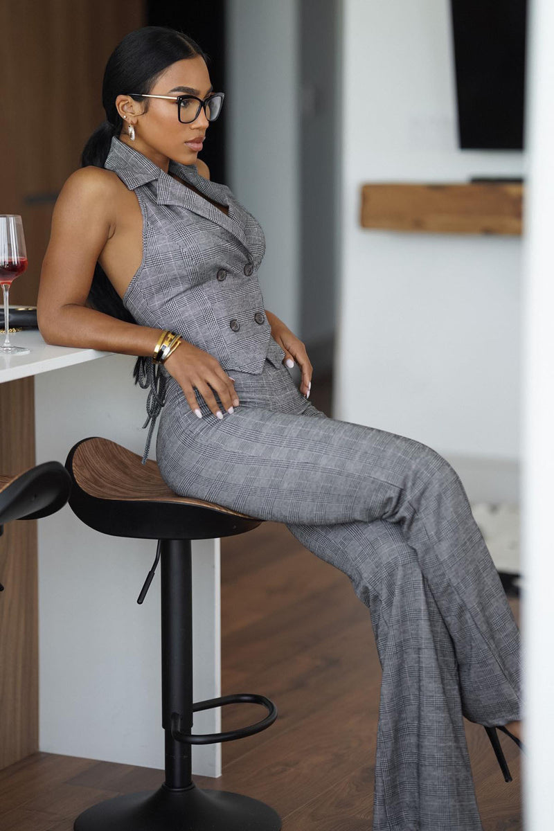 Valerie Vest Pant Set - Grey/combo | Fashion Nova, Career/Office ...