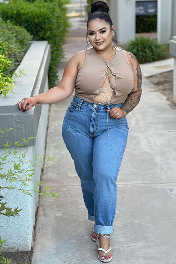 Plus size sales high waisted jeans