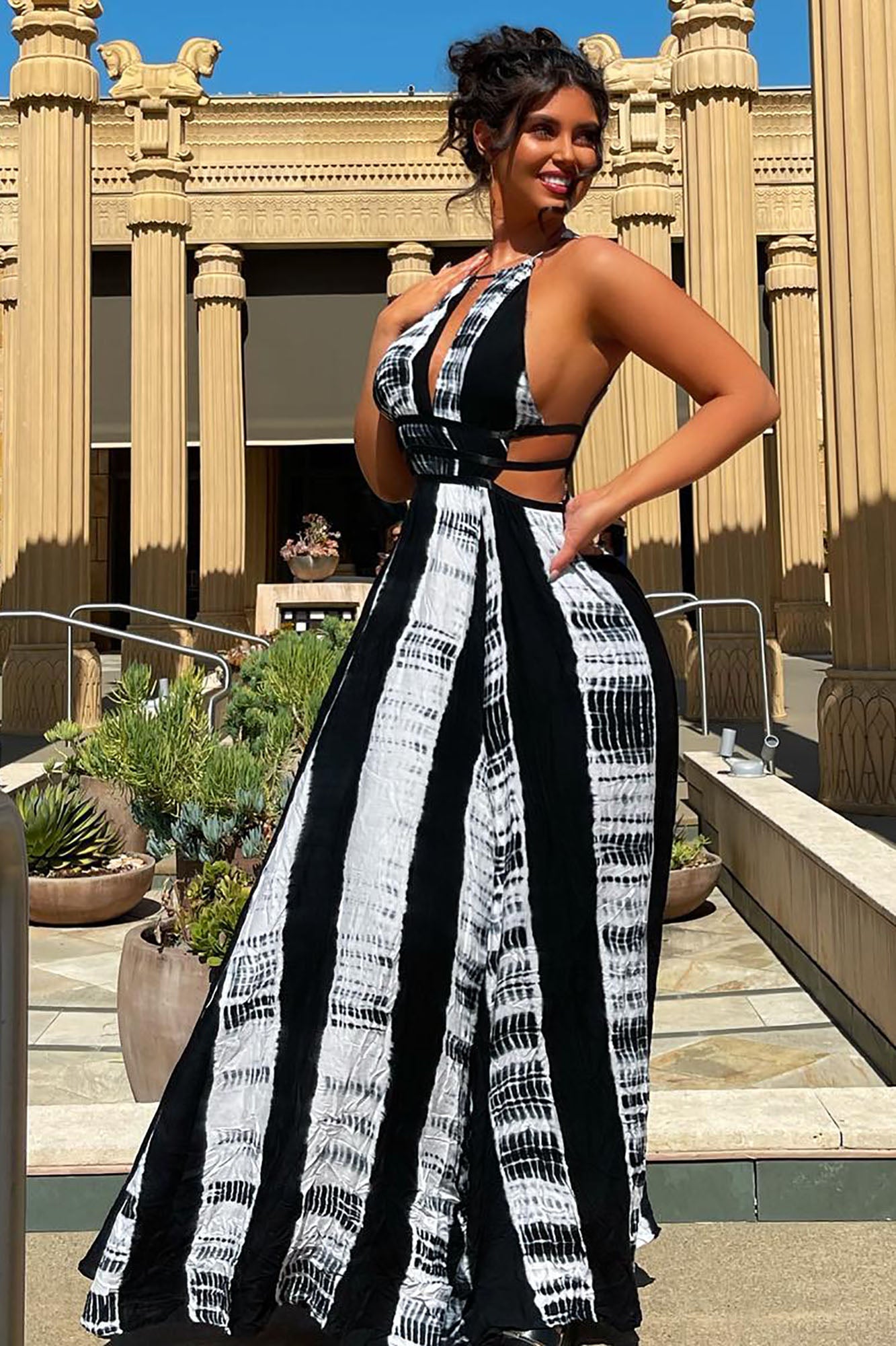 Tie dye maxi dress fashion nova Clearance