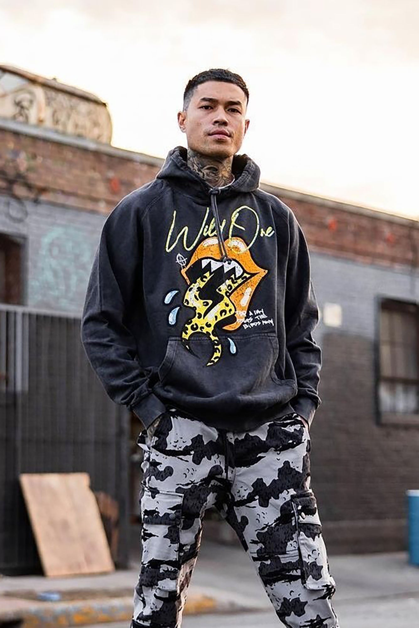 Wild One Vintage Wash Hoodie - Grey/combo | Fashion Nova, Mens Graphic Tees  | Fashion Nova