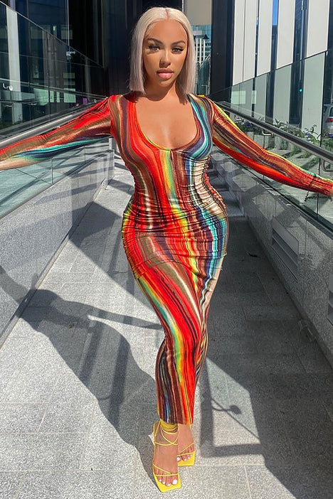 Fashion nova multi shop color dress