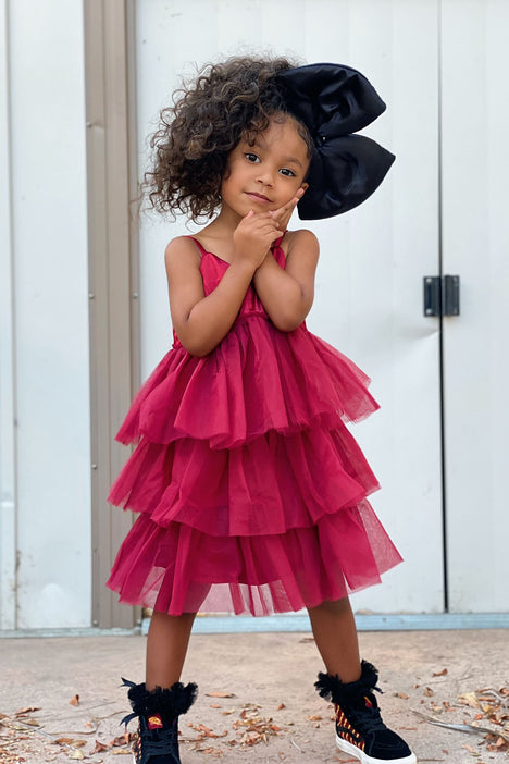 Fashion nova red ruffle hotsell dress
