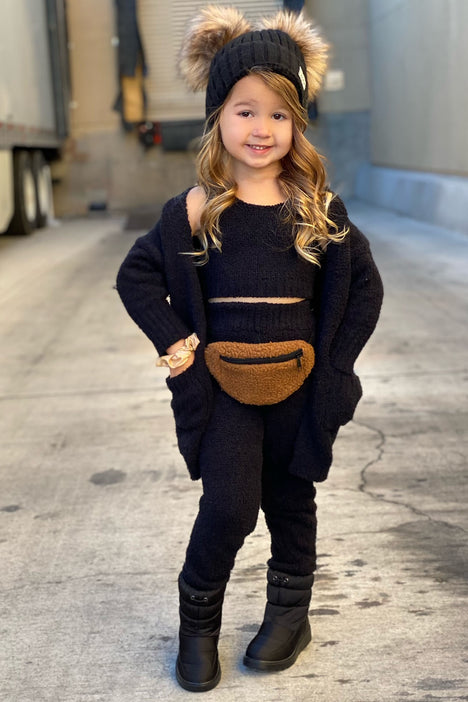 Little girls hotsell black booties