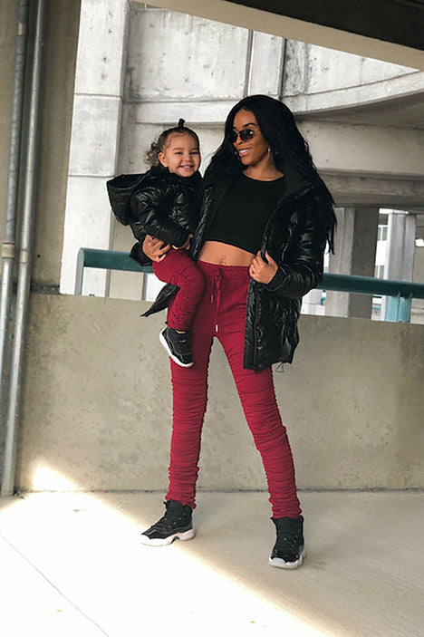 Mini Chase The Bag Stacked Pant Burgundy