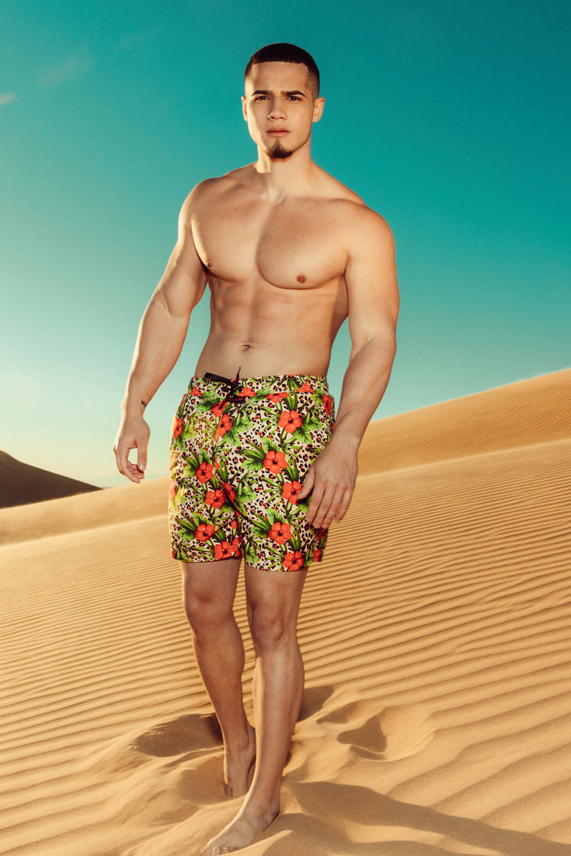 Spotted Floral Volley Trunk - Tan/Multi | Fashion Nova, Mens Swim ...